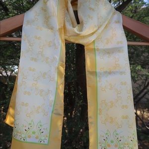 Yellow and green long scarf.